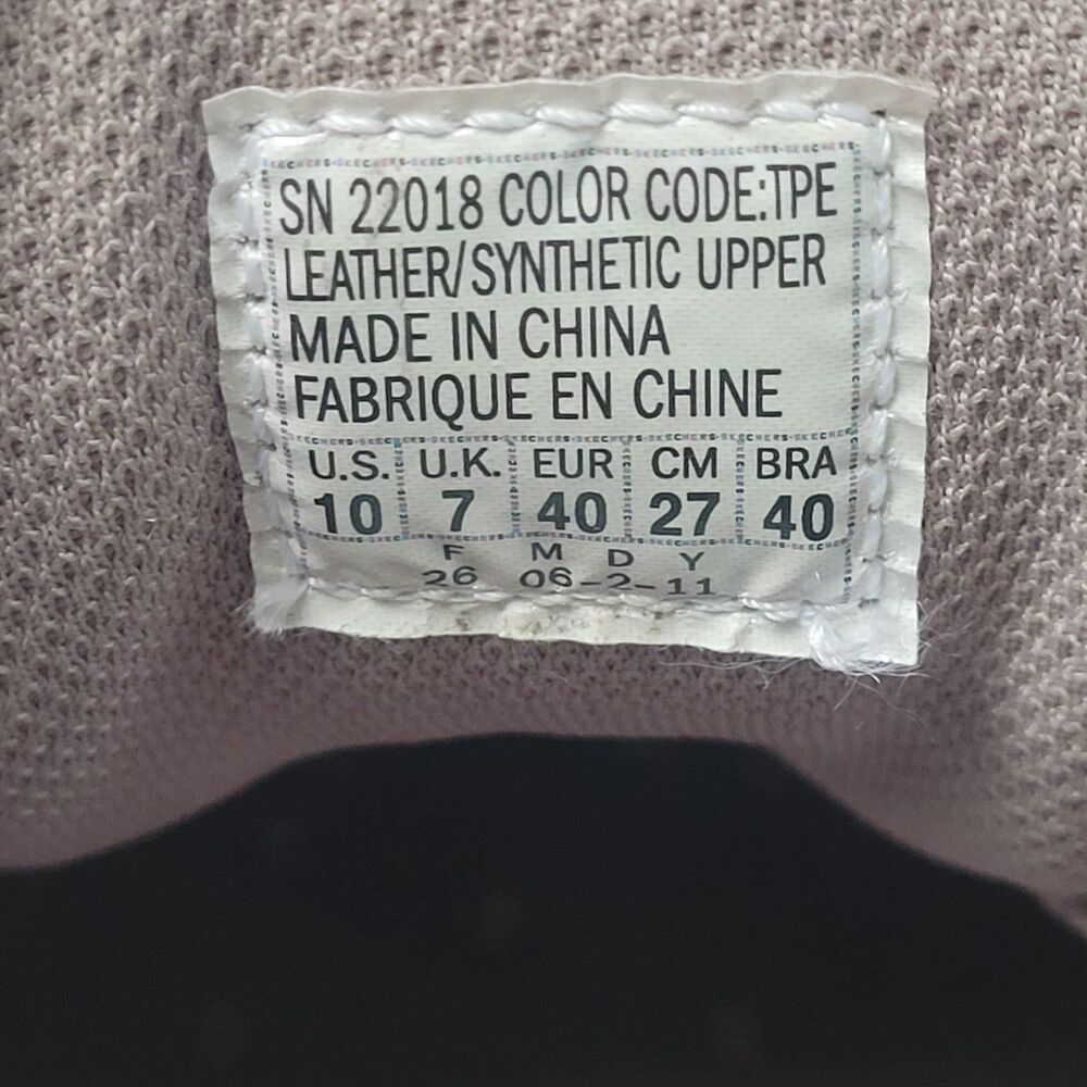 Skechers Lace Up Comfort Sneakers 22018 Leather Low Top Rhinestones Taupe 10 - Picture 12 of 12